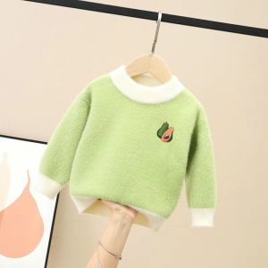 女童毛衣加厚秋冬款2023新款女孩小童套头韩版打底衫