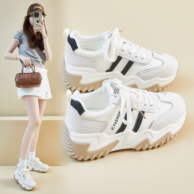 ins韩版新款老爹鞋女2025夏季休闲网面透气增高