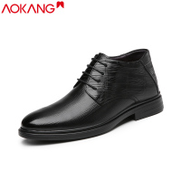 奥康棉鞋男冬季加绒保暖男士皮鞋牛皮商务休闲高帮棉皮鞋