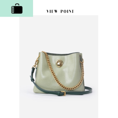 水桶包女斜挎包大容量百搭洋气韩版包包2020夏季新款潮单肩链条NEW LAKE 绿色