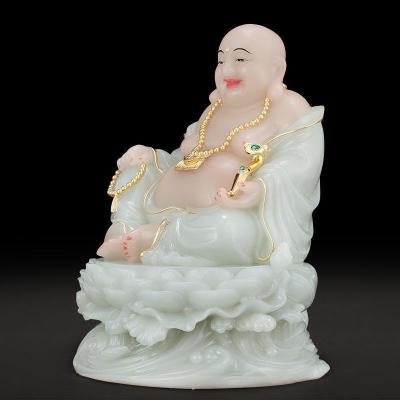 家柏饰(CORATED)玉石像摆件大号笑佛大肚佛家用客厅玄关位家居贡奉