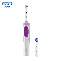 博朗欧乐B D12亮杰型魅力紫 旋转式清洁 防水机身 充电式成人款电动牙刷(含刷头*2)