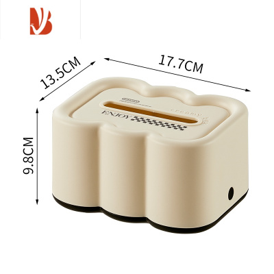 三维工匠ins风简约客厅创意可爱弹簧纸巾盒宿舍桌面家用抽纸收纳盒奶油感 ins高颜值-可升降纸巾盒[黑色底]