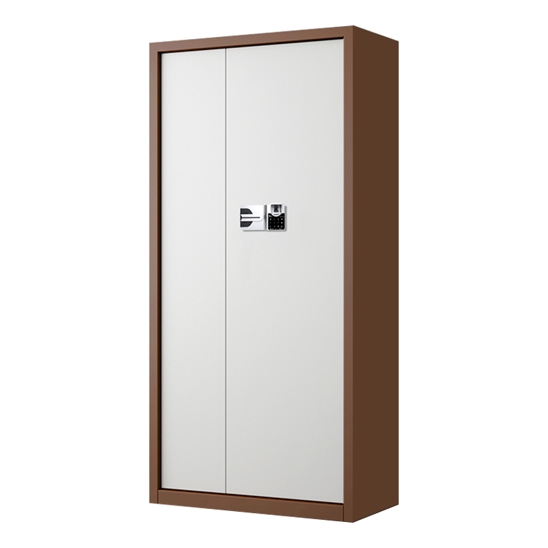 东升顺指纹电子保密柜钢制密码文件柜档案柜办公柜矮柜保密资料柜通门咖白色:国保指纹锁