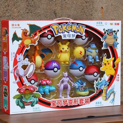 新款正版庄臣宝可梦儿童变形玩具皮卡丘宠物小精灵神奇宝贝套装宝可梦全套6款+6精灵球均码