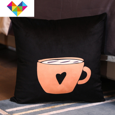 沙发抱枕套椅子靠枕床头靠垫套卡通简约抱枕客厅靠背枕套正方形御蓝锦