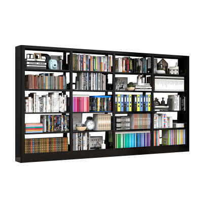 戴劲 书架学校图书馆阅览室书籍架落地资料档案架黑色白色 单面一列四