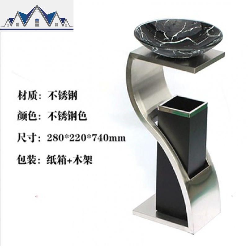 酒店垃圾桶大堂立式不锈钢电梯口宾馆创意大厅商用带灭烟灰桶 三维工匠