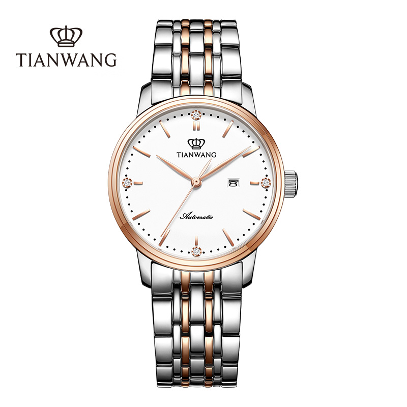 天王表机械表 女表官方正品钢带时尚休闲女士手表大表盘女表5934