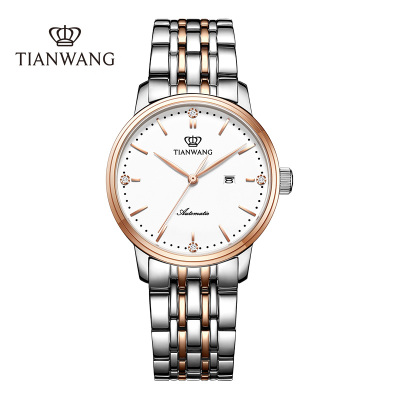 天王表机械表 女表官方正品钢带时尚休闲女士手表大表盘女表5934