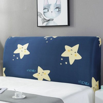 床头罩套床头套软包防尘罩靠背罩子保护套1.8米弹力布1.5床北欧风 卡通星 2.0米(适合1.9-2.1米床头使用)