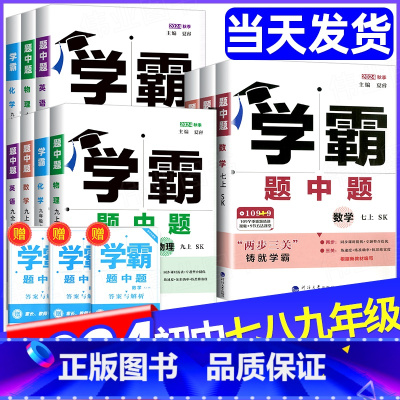 [八年级上册]数学 人教版 初中通用 [正版]2024秋学霸题中题七八九年级上下册数学物理化学语文英语组合训练人教苏教苏