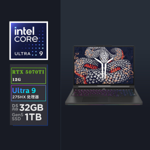 联想(Lenovo)拯救者Y9000P 2025 AI元启电竞游戏本笔记本电脑 定制(Ultra 9 275HX 32G 2T RTX5070Ti 2.5K240Hz)黑色