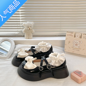 SUNTEK日系甜美蝴蝶结玛丽珍乐福鞋女2023新款夏季洛丽塔配裙子jk单鞋潮