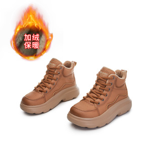 发泡底真皮雪地靴女冬季新款厚底复古保暖女靴休闲百搭靴子女