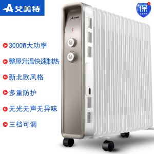 [精选]艾美特(AIRMATE) 取暖器恒温电热油汀电暖气节能油丁居浴室两用防水电暖器烤火炉