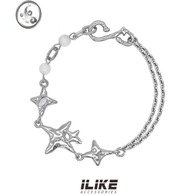 JiMi 原创小众猫眼石星芒手链拼接链条高级设计感轻奢精致甜酷潮