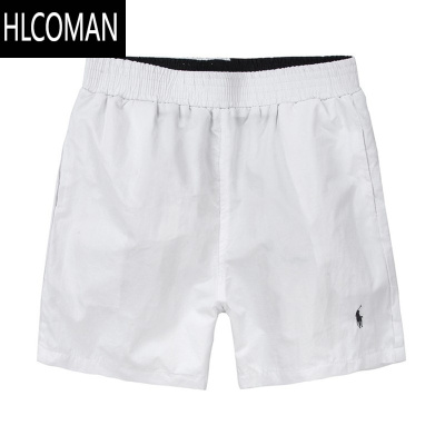 HLCOMAN夏季Polo休闲直筒沙滩短裤男装纯色大码三分晨运运动宽松速干度假