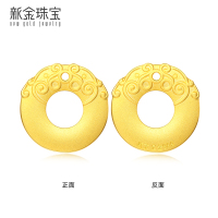 新金珠宝 生肖龙年黄金双龙平安扣足金投资金龍年本命年礼物
