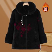 奶奶冬装棉衣毛领加绒加厚中老年女装保暖棉袄外套妈妈装中式棉服