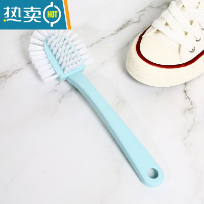 敬平创意五面鞋刷双面环形去污无死角洗鞋刷子家用多用硬毛浴室清洁刷 蓝色[2个装]