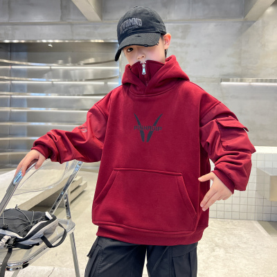 儿童装男童秋装连帽卫衣新款中大童春秋款男孩秋季洋气上衣