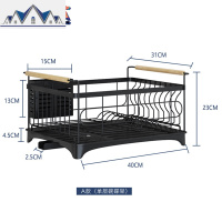 不锈钢碗架烤漆水沥水架厨房置物架2层用品收纳水池放碗碟架子 三维工匠