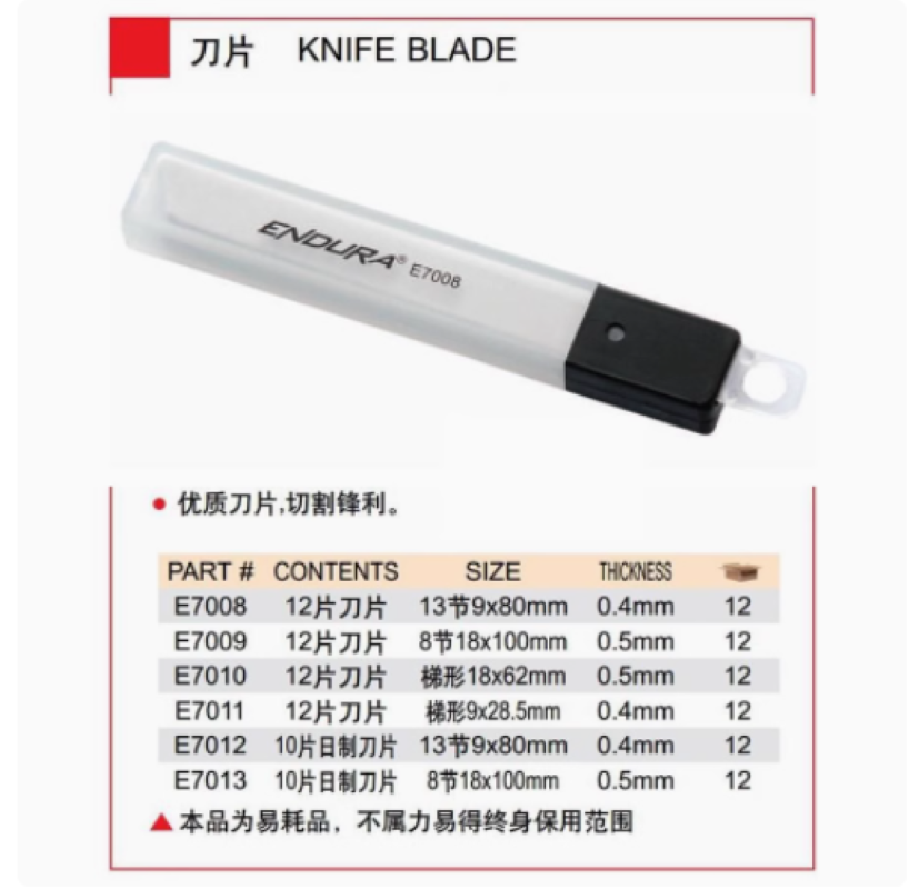 力易得美工刀13节x9x80mm 橡塑柄E7012