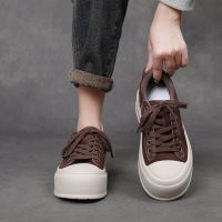 秋季女士新款板鞋透气圆头板鞋日常百搭休闲鞋青少年轻便板鞋