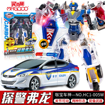 正版咖宝车神玩具变形汽车机器人金刚王牌车手阿宝咔卡宝全套蛋神经典大号-探警弗龙