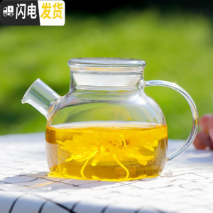 三维工匠玻璃煮茶壶茶具套装家用客厅壶耐热高温杯茶水分离果盘凉茶凉水壶 1000小流水(玻璃盖)壶