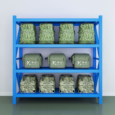 臻远ZYCC-28中型仓储货架置物架仓库铁架子地下室货架~蓝色四层主架120*50*200