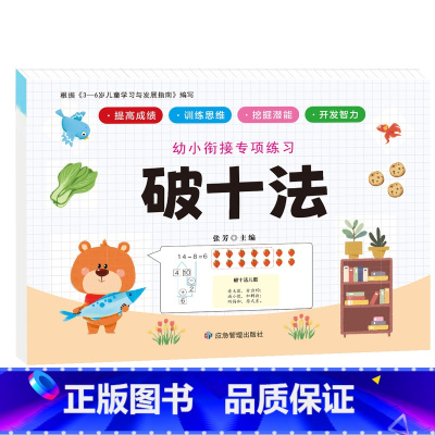 幼小衔接专项练习-破十法 [正版]全新幼小衔接专项练习*新版-整合链接 凑十法借十法全套破十法幼小衔接数学练习 口算题卡