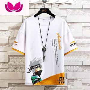 七斓青少年夏季套装男短袖t恤韩版潮流帅气男装初中学生搭配短裤一套