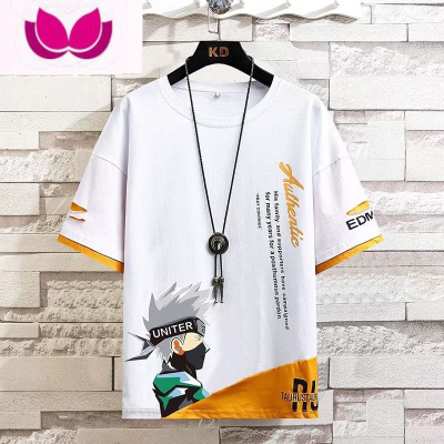 七斓青少年夏季套装男短袖t恤韩版潮流帅气男装初中学生搭配短裤一套