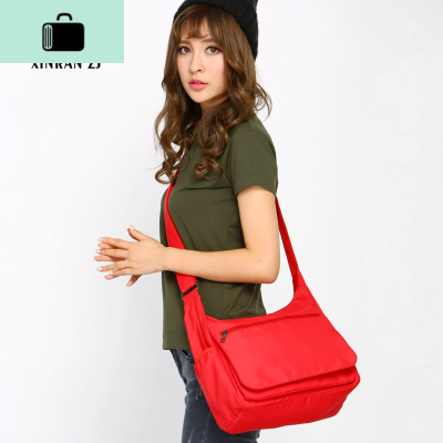 XINRAN’ZJ多口袋多隔层斜挎包尼龙防水单肩挎包轻便防水随身女包NEW LAKE女斜挎包