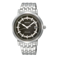 精工SEIKO男自动机械表SRP113J1不锈钢表带100米防水商务圆形蓝宝石镜面折叠扣经典设计