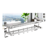 卫生间置物架免打孔浴室收纳不锈钢毛巾架厕所洗手间洗漱台壁挂式