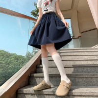 日系黑色短裙半身裙子女夏新款学院风小个子高腰垂感工装半裙