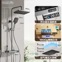 惠达卫浴淋浴花洒钢琴按键置物台手持喷枪花洒套装家用卫生间洗澡花洒 [高配]水温数显全59铜主体DWZ001/Z001s