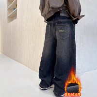 儿童装男童冬装加绒裤子新款秋冬款中大童男孩冬季加厚牛仔裤