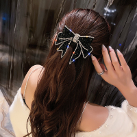 轻奢闪钻蝴蝶结发夹网红后脑勺顶夹弹簧夹气质马尾夹子头饰女送女朋友老婆情人节七夕生日礼物