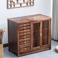 MULTIPOTENT实木茶车功夫茶具茶盘茶桌家用小茶台茶柜胡桃木普洱柜2