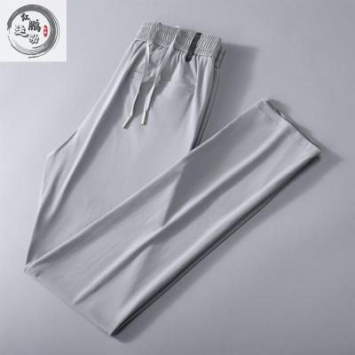 专注品质-夏季裤子男薄款冰丝休闲运动裤男修身直筒宽松长裤松紧腰速干裤潮运动长裤瑞希罗