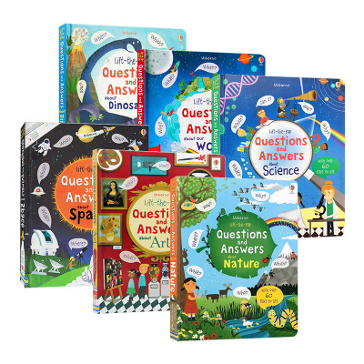 惠典正版英文原版UsborneQuestionsAndAnswers你问我答科普翻翻书6册尤斯伯