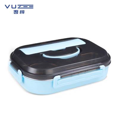 吾梓 304不锈钢 饭盒 1500ML五格+汤碗+勺筷 /个