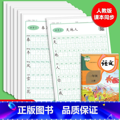 2本 ⭐二年级(上册+下册) [正版]点阵控笔训练同步字帖小学生一年级二年级三年级上册下册字帖练习纸每日一练人教版语文笔