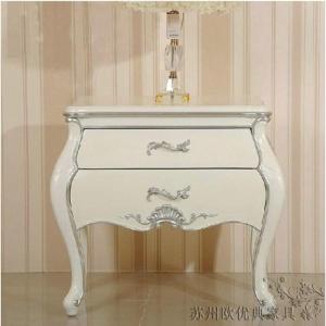 现代简约欧式韩式时尚白色小床头柜 田园实木两抽柜小电话桌特价 如图整装