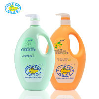 CROCO baby鳄鱼宝宝 儿童成人青苹果沐浴露清爽滋润1.1kg+百花体香调节沐浴露1.1kg洗护套装